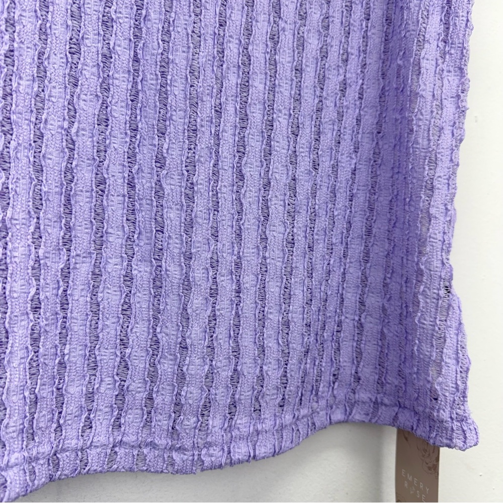 Emery Rose size Large Women’s Lilac Purple Short Ruffle Cap Sleeve Top NWT - Picture 3 of 7